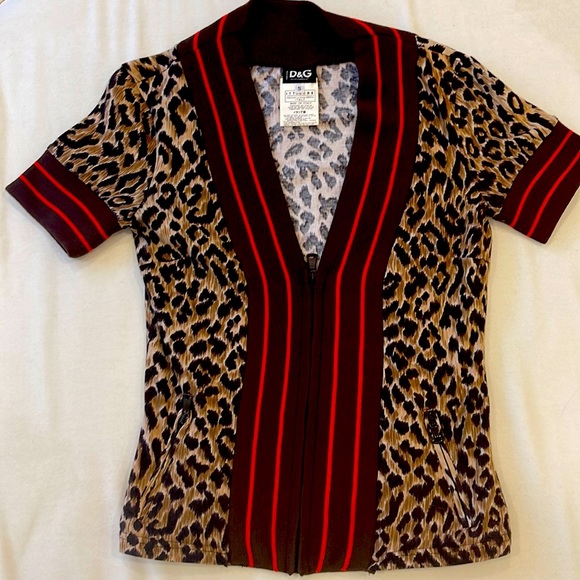 Vintage Leopard D &G zippered top - Picture 1 of 5